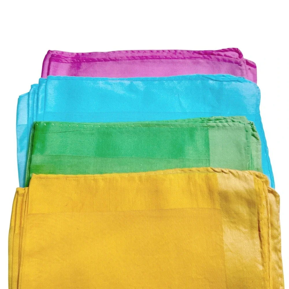 Vintage Cloth Napkin Set of 16 Colorful Party Solid Pink Yellow Blue Green 14